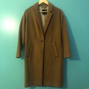 Madewell Long Cocoon Coat in Brown